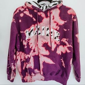 bleach tie dye pink hoodie